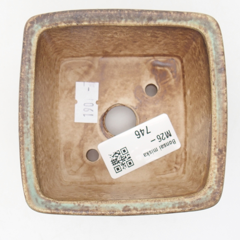 Keramická miska na bonsaje 8,5 x 8,5 x 5,5 cm, zelená