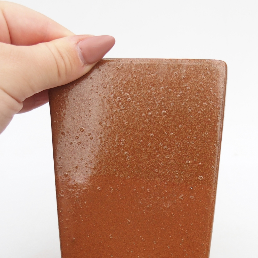 Keramická miska na bonsaje 9 x 9 x 12,5 cm, hnedá