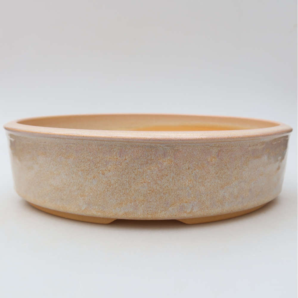 Keramická miska na bonsaje 26,5 x 26,5 x 6,5 cm, farba béžová