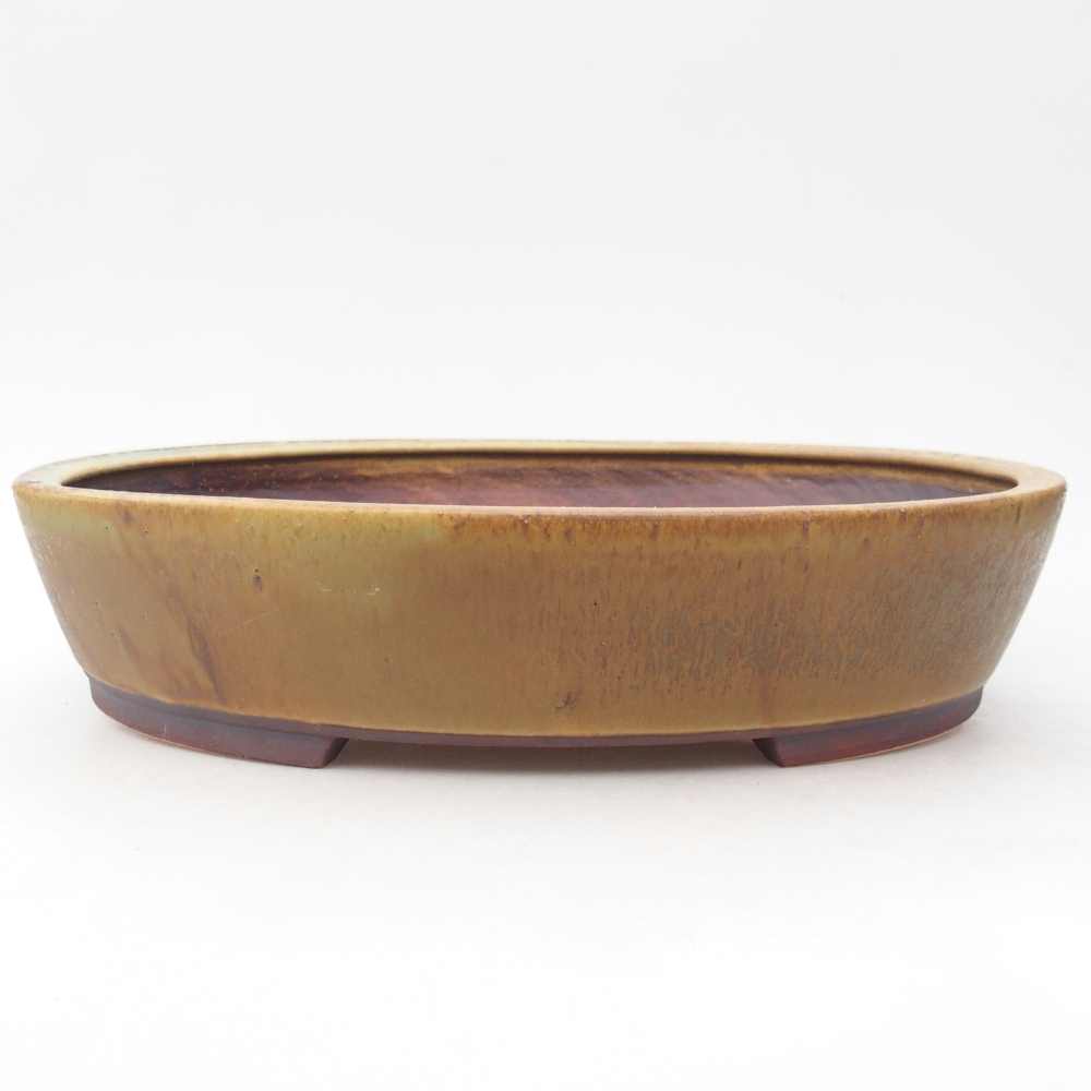 Keramická bonsajová miska 28 x 24,5 x 6 cm, zelená