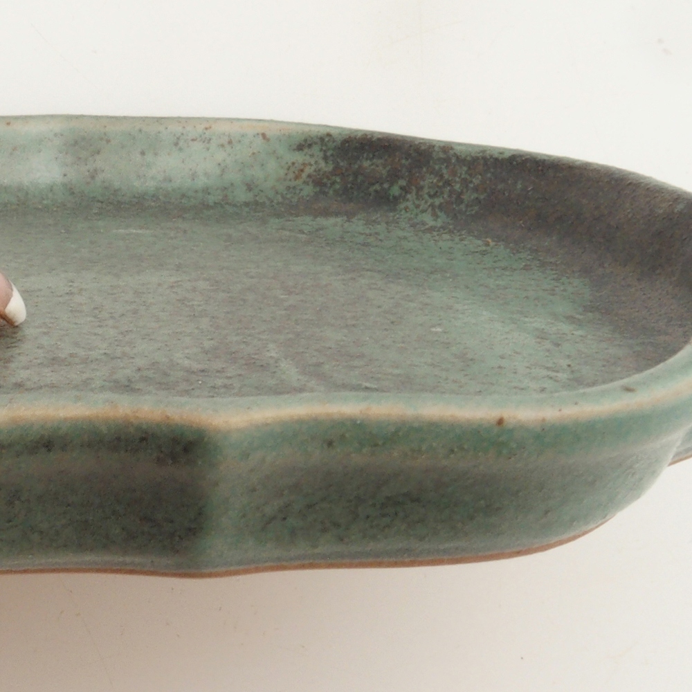 Keramická podmiska H06 - 14 x 14 x 1,5 cm - zelená