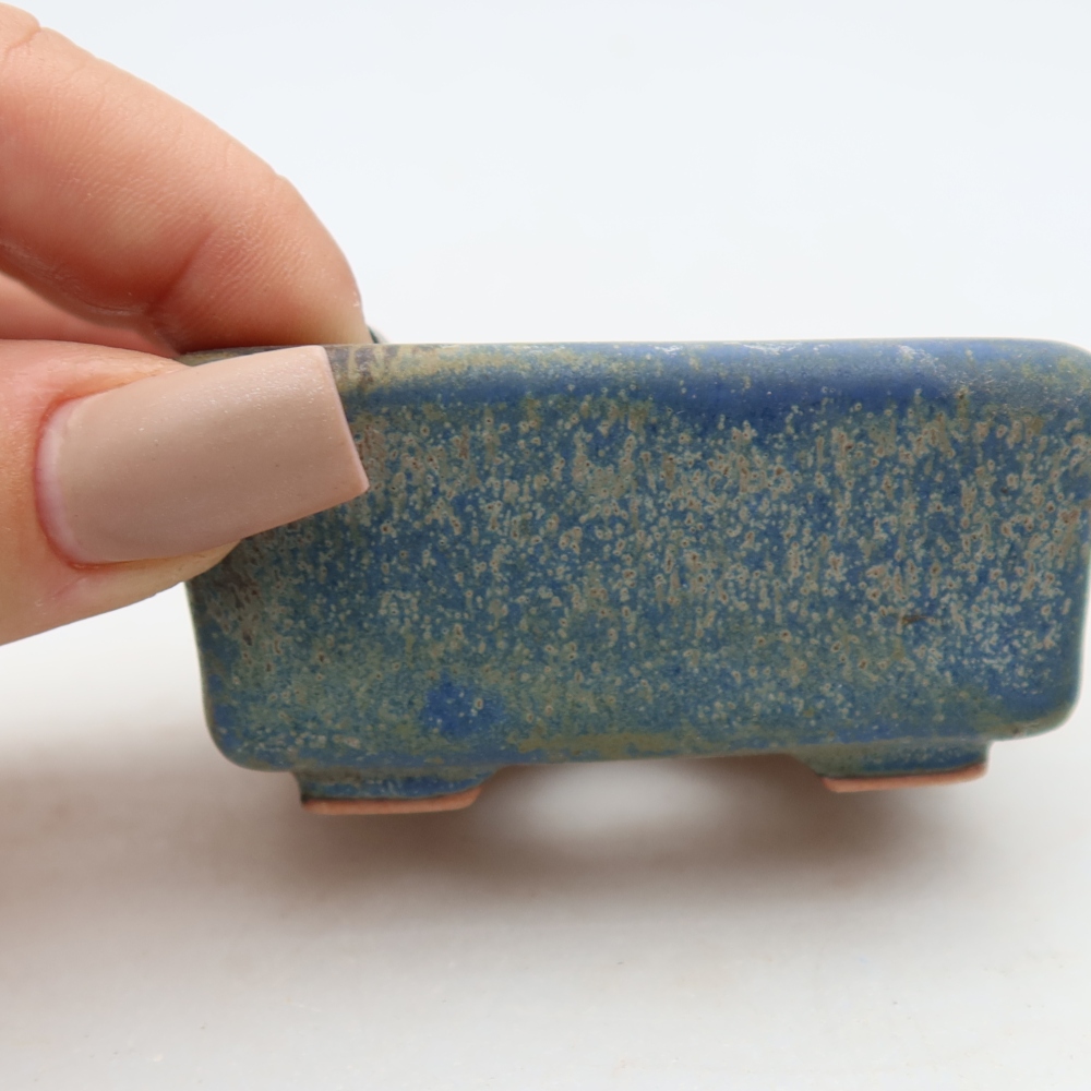 Keramická miska na bonsai 7 × 7 × 3,5 cm, farba modrá
