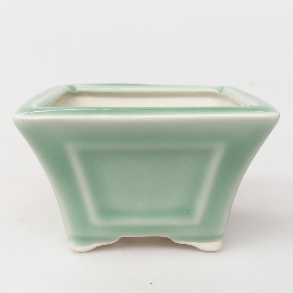 Keramická miska na bonsaje 8,5 x 8,5 x 5 cm, zelená