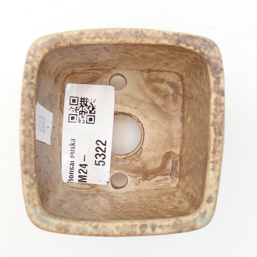 Keramická bonsai miska 6 x 6 x 4,5 cm, farba zelená