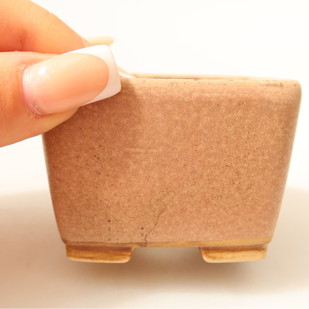 Keramická miska na bonsai 6,5 x 6,5 x 4,5 cm, farba ružová