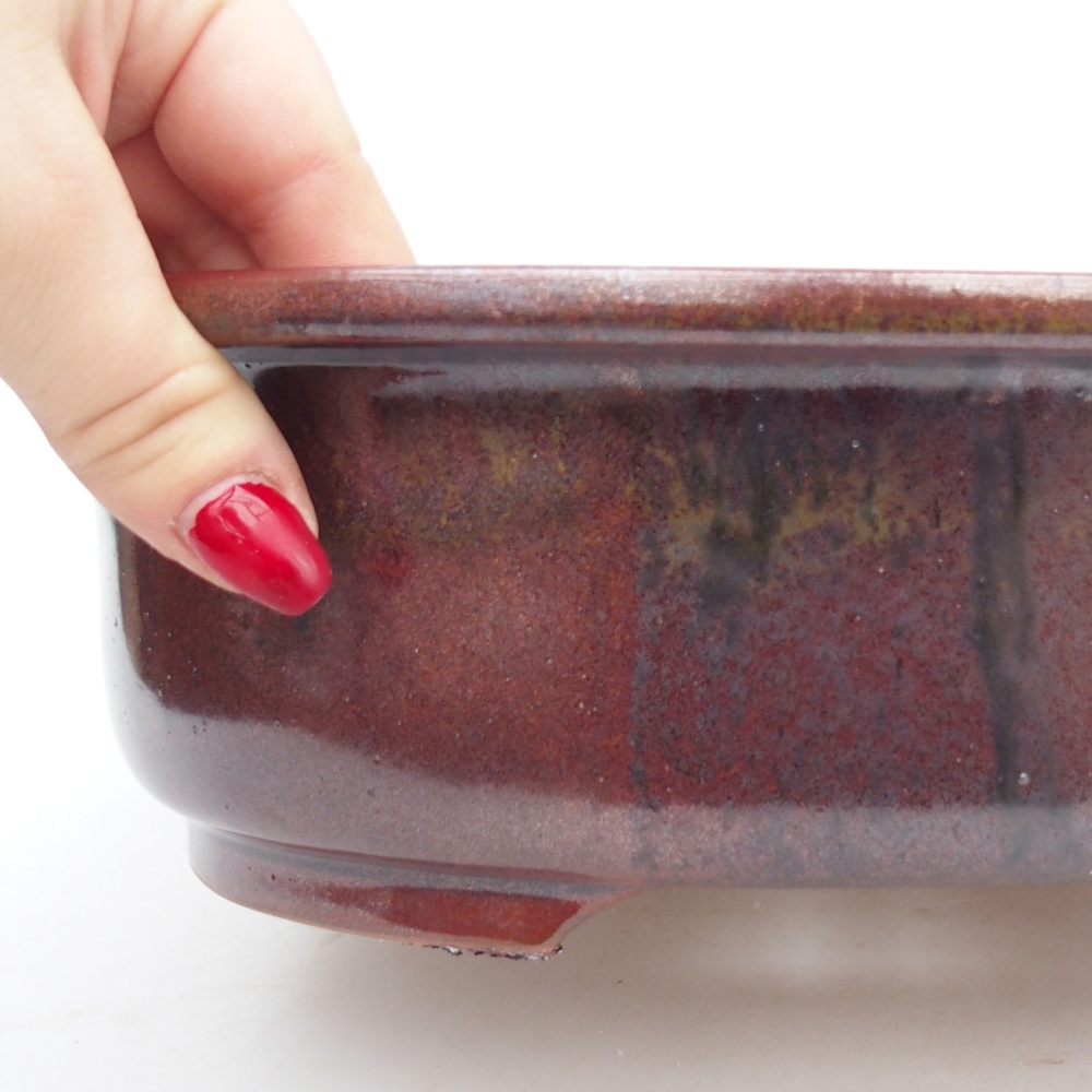 Keramická miska na bonsaje 26 x 22 x 8 cm, hnedá