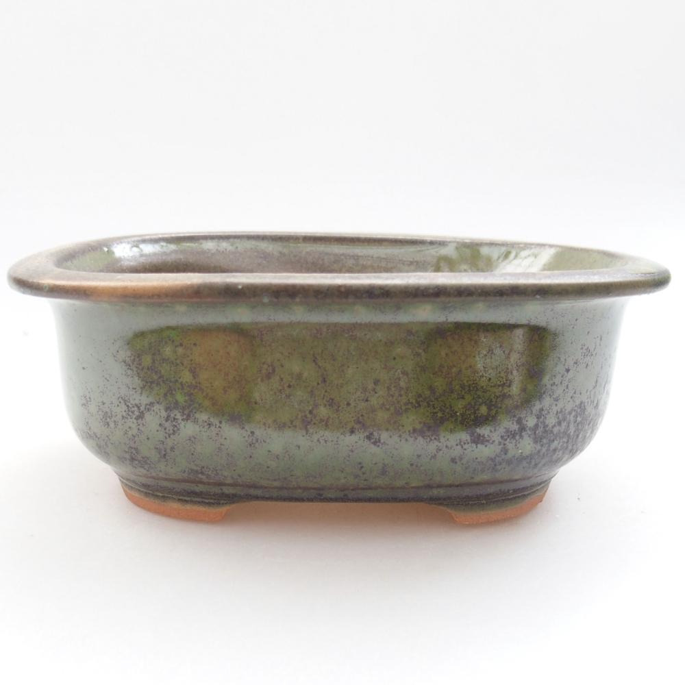 Keramická bonsai miska 15,5 x 12 x 6 cm, farba zelená