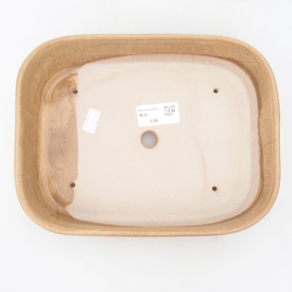 Keramická miska na bonsaje 22,5 x 17 x 6 cm, farba béžová
