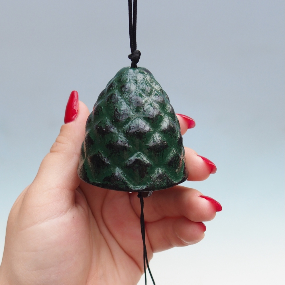 Kovový zvonček do vetra, farba zelená