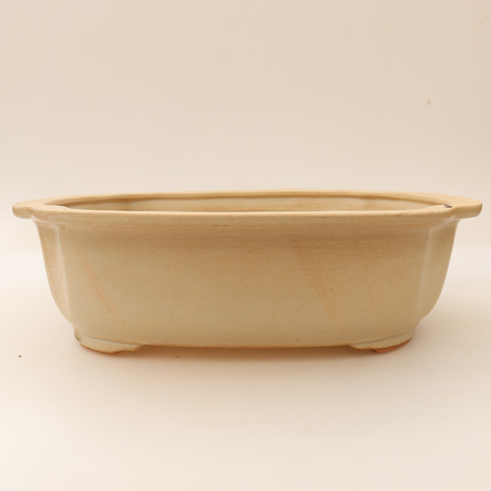 Keramická miska na bonsaje 24,5 x 21 x 7,5 cm, farba béžová