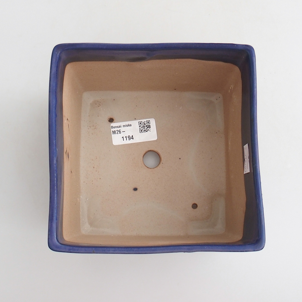 Keramická miska na bonsaje 15 x 15 x 10,5 cm, farba modrá