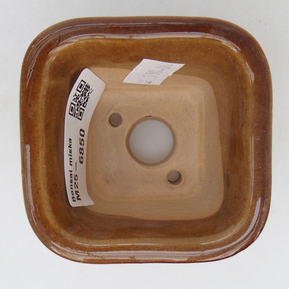 Keramická miska na bonsaje 6,5 x 6,5 x 4,5 cm, hnedá