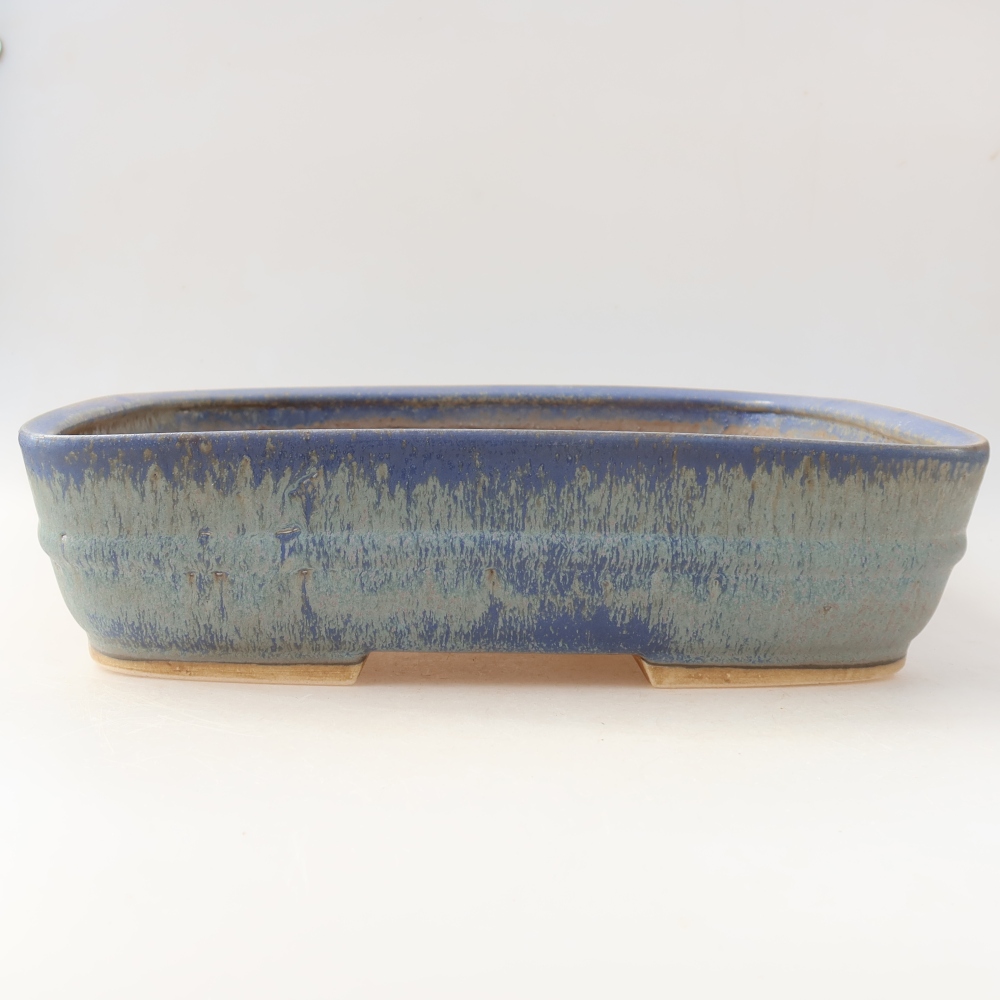 Keramická miska na bonsaje 29,5 x 24,5 x 7,5 cm, farba modrá