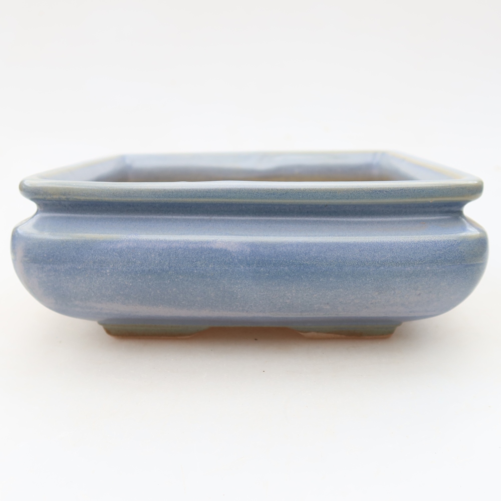 Keramická miska na bonsaje 15,5 x 15,5 x 6 cm, farba modrá
