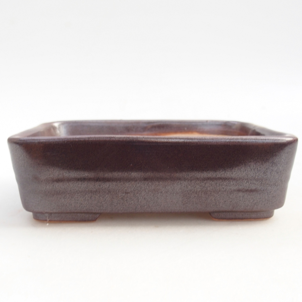 Keramická bonsajová miska 14,5 x 10,5 x 4,5 cm, farba kovu