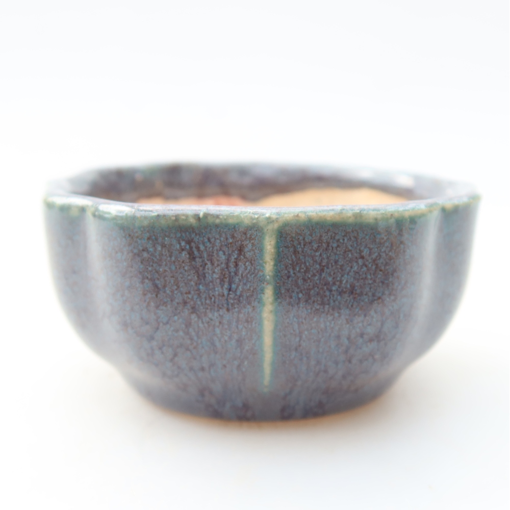 Keramická miska na bonsaje 6 x 6 x 3 cm, farba sivá