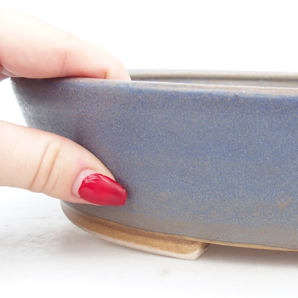 Keramická bonsajová miska 25 x 20 x 7,5 cm, zelená