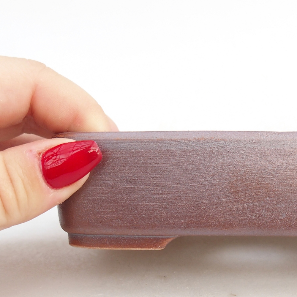 Keramická bonsajová miska 12,5 x 9,5 x 3,5 cm, farba kovu