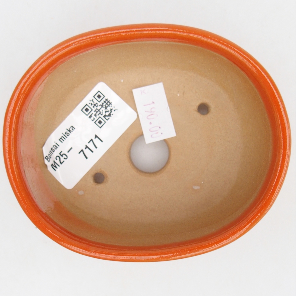 Keramická miska na bonsaje 9,5 x 7,5 x 3,5 cm, oranžová