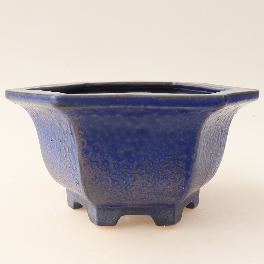 Keramická miska na bonsaje 18,5 x 16,5 x 9 cm, farba modrá