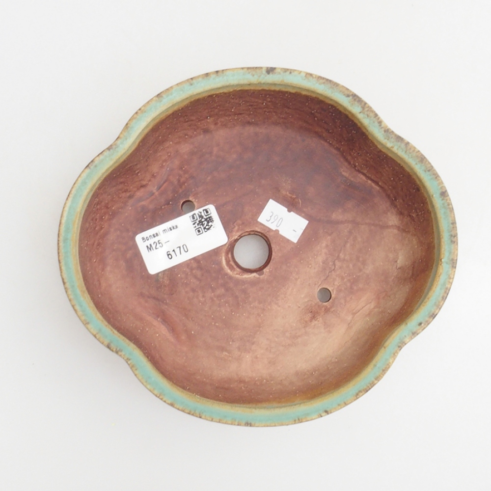 Keramická bonsai miska 16,5 x 15 x 5,5 cm, farba zelená