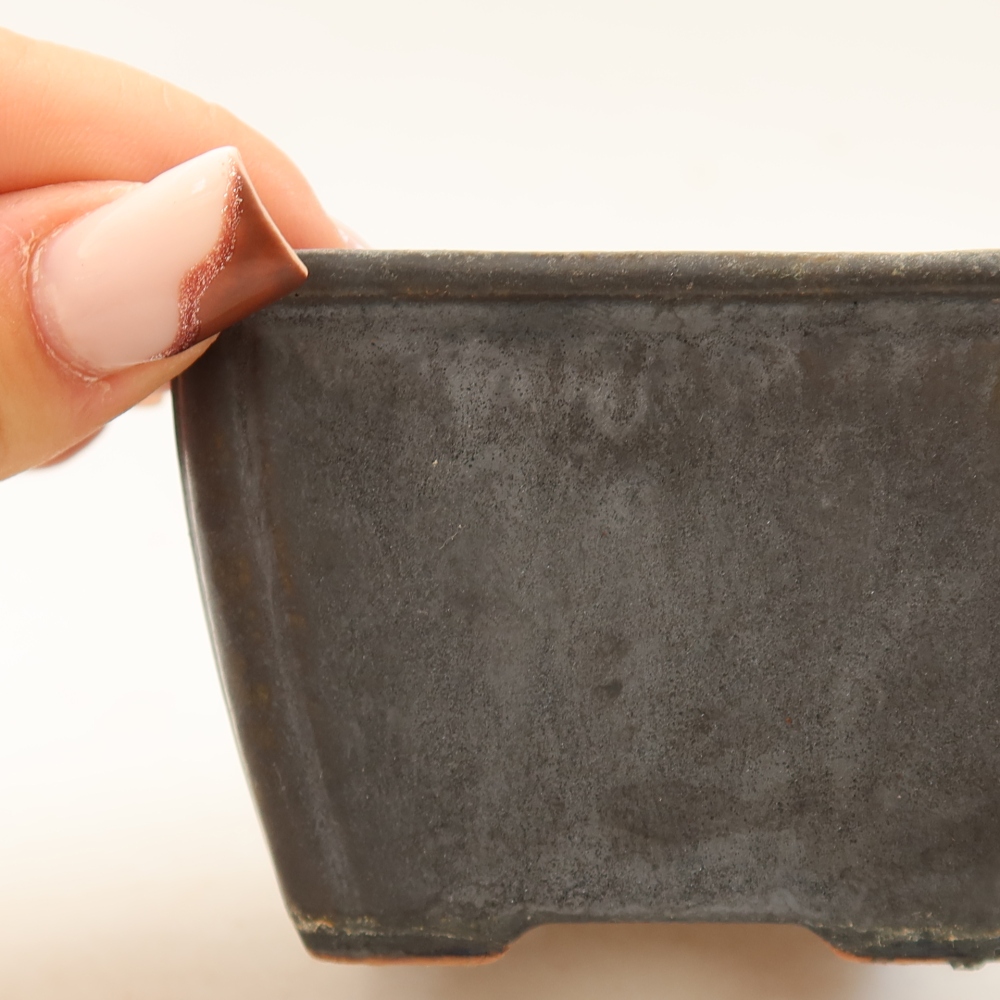 Keramická miska na bonsaje 8,5 x 8,5 x 5,5 cm, hnedá