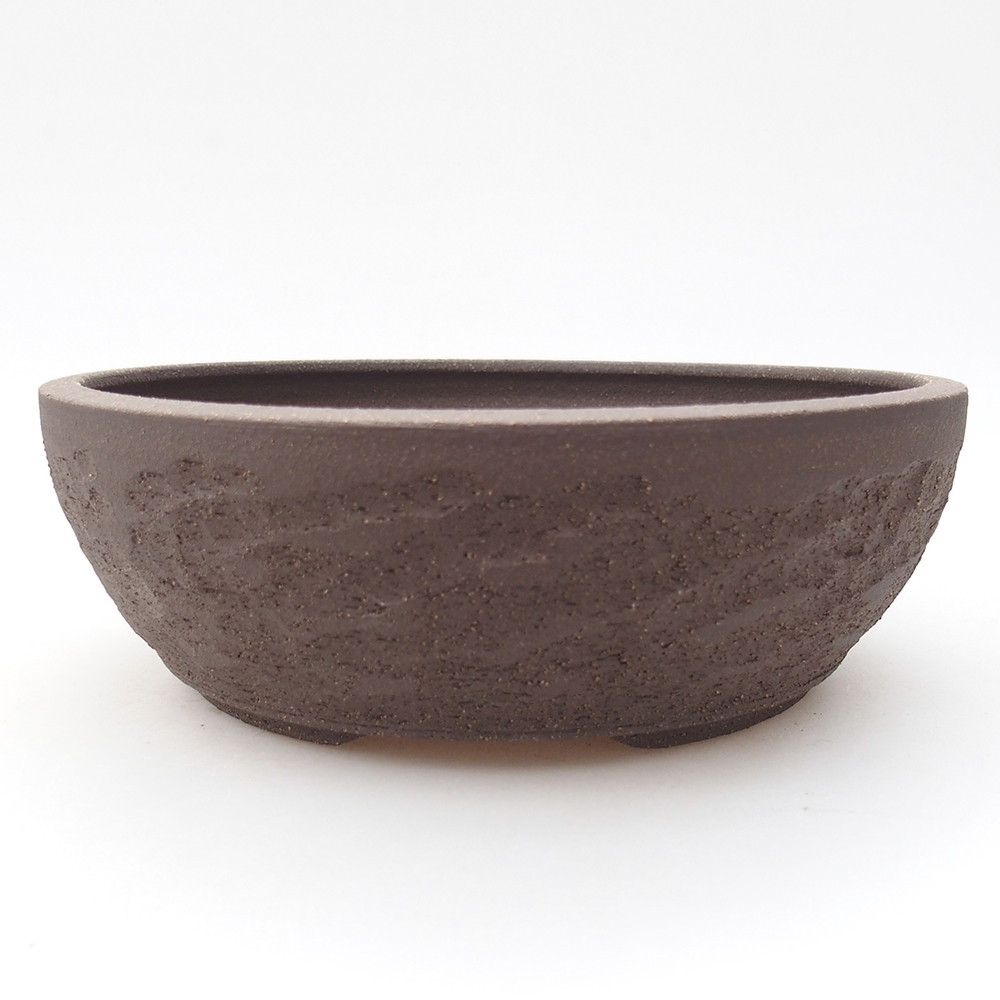 Keramická miska na bonsaje 18,5 x 18,5 x 6 cm, hnedá