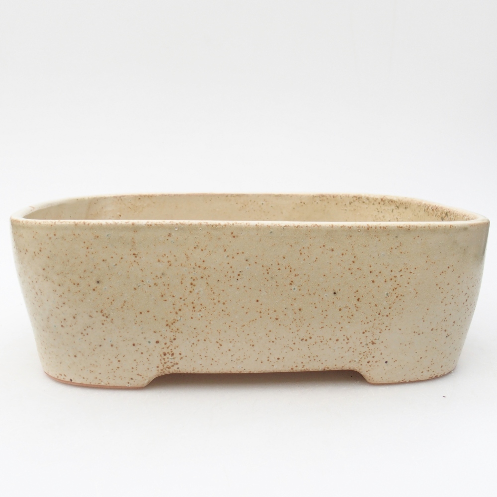 Keramická bonsajová miska 23 x 18 x 7,5 cm, farba béžová