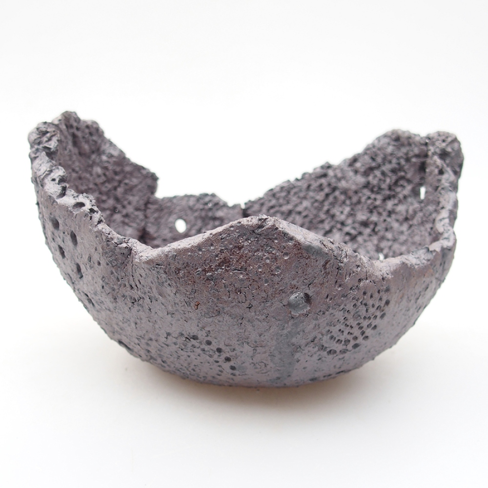 Keramická Škrupina 14 x 12,5 x 8 cm , farba kovová
