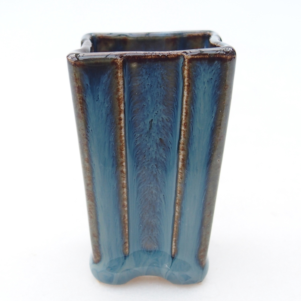 Mini bonsajová miska 3,5 x 3,5 x 5,5 cm, farba modrá