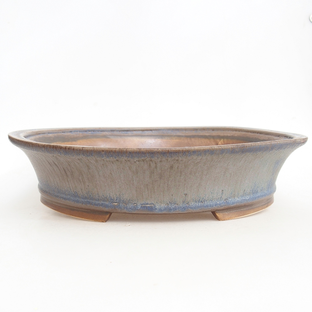 Keramická miska na bonsaje 32,5 x 28 x 7,5 cm, farba modrá