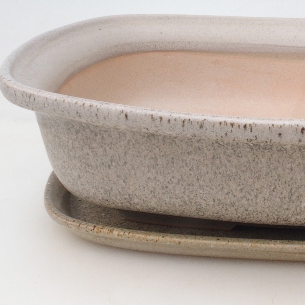 Bonsai miska + podmiska H10 – 37 x 28 x 9 cm. - béžová