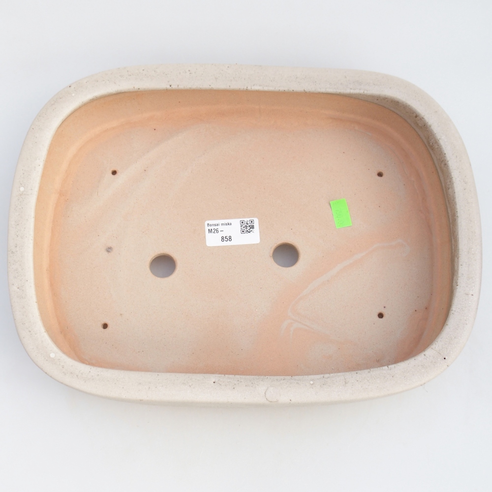 Keramická miska na bonsaje 31,5 x 24 x 6 cm, farba béžová