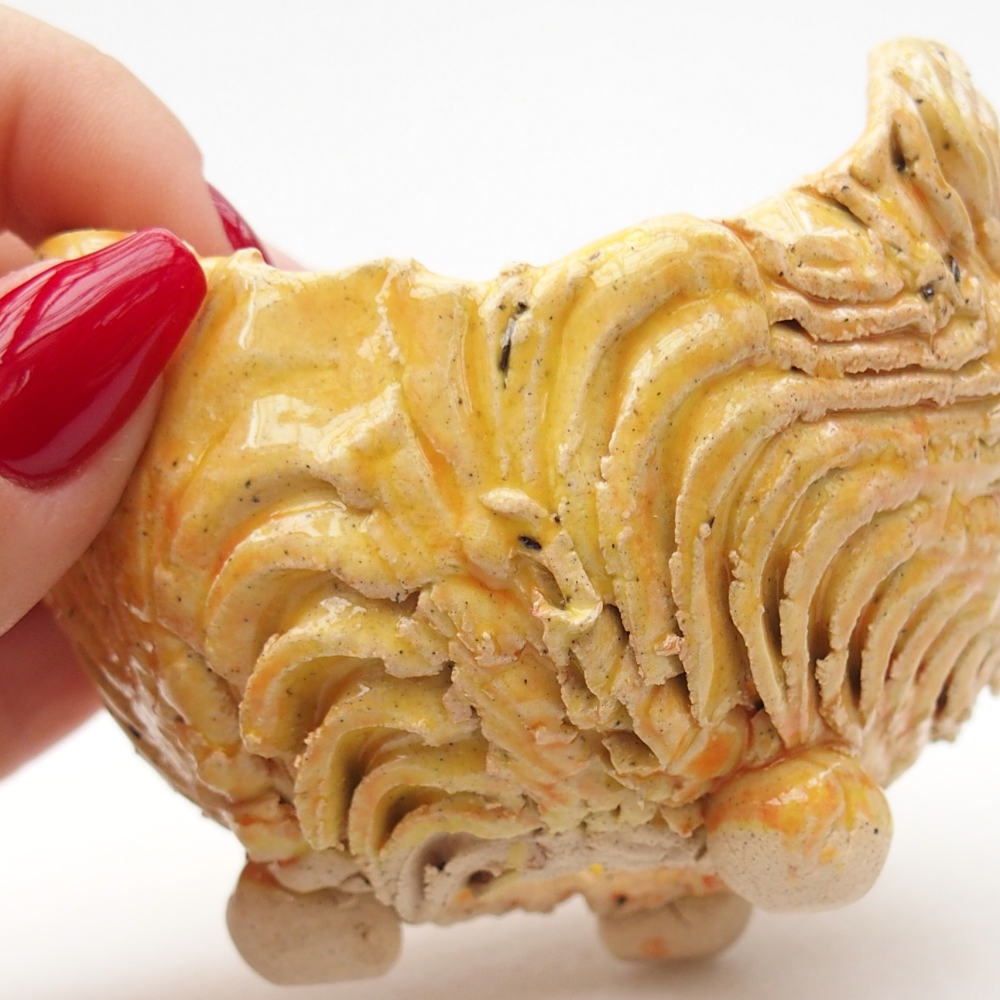 Keramická mušľa 8 x 8 x 6 cm , žltá