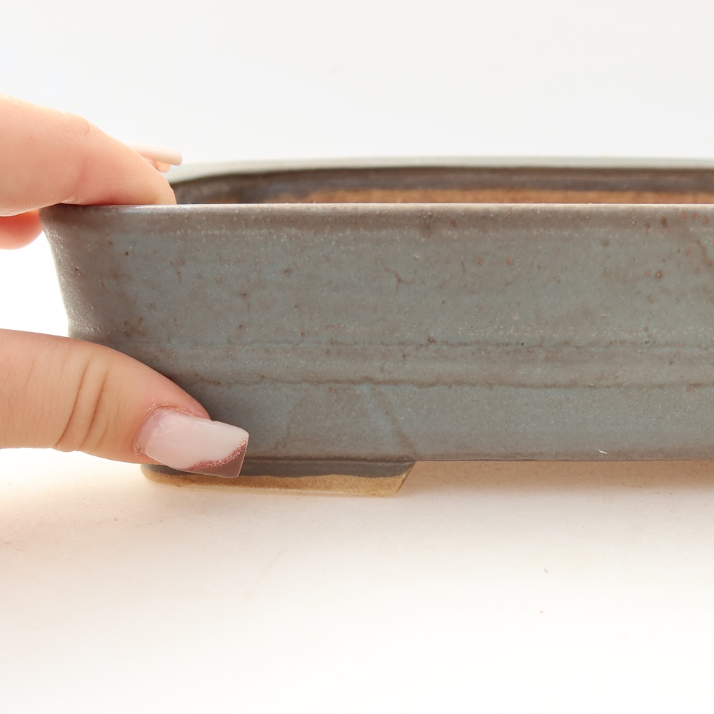 Keramická miska na bonsaje 22,5 x 18 x 6 cm, farba modrá