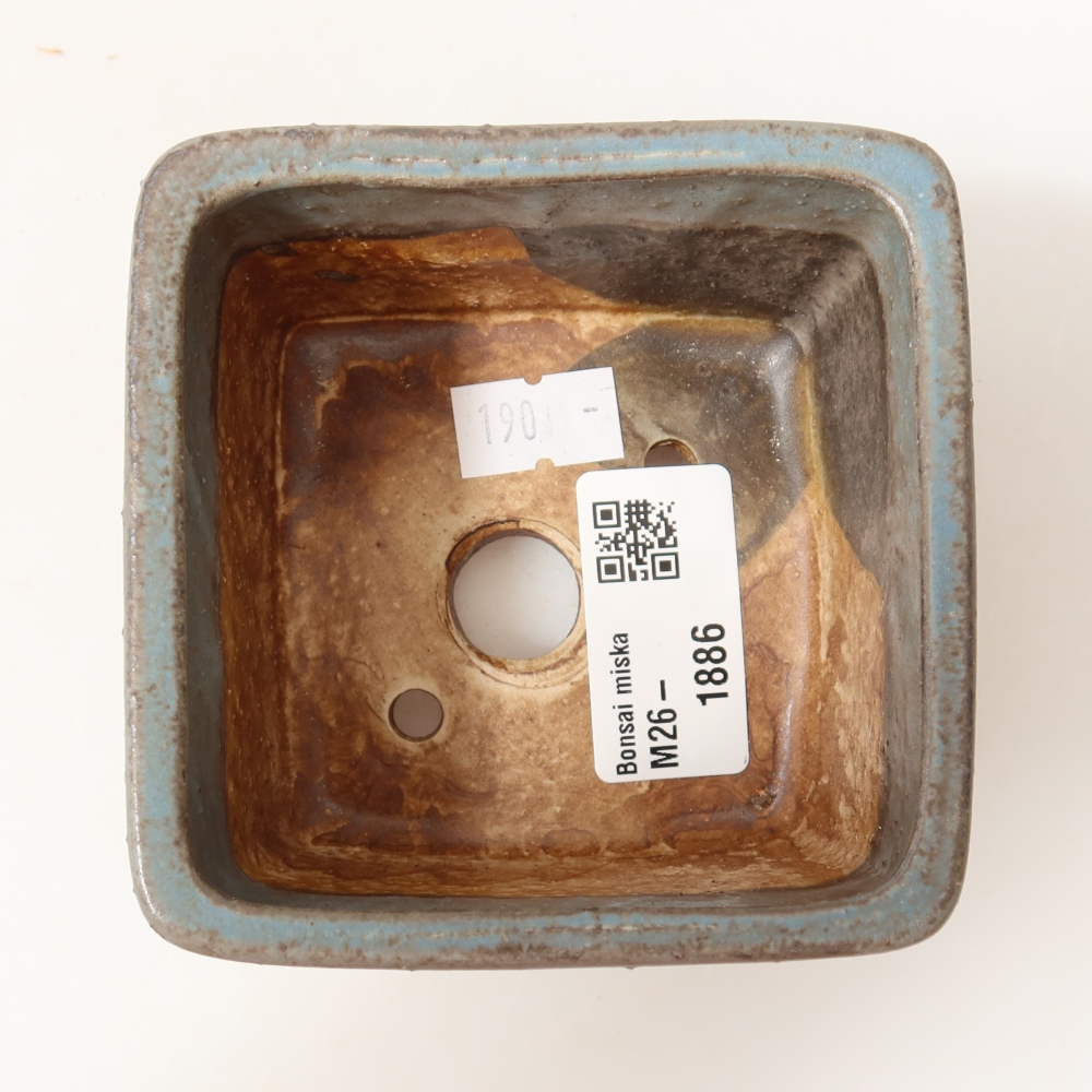 Keramická miska na bonsaje 8,5 x 8,5 x 5,5 cm, farba modrá