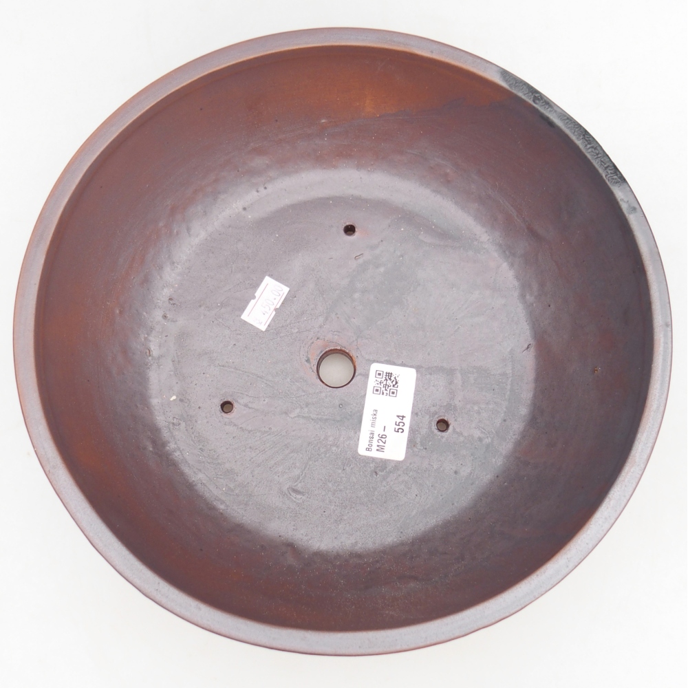 Keramická bonsajová miska 24,5 x 24,5 x 7,5 cm, farba kovu