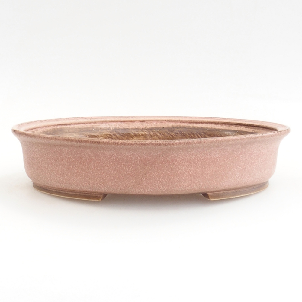 Keramická miska na bonsaje 25,5 x 23 x 5,5 cm, ružová