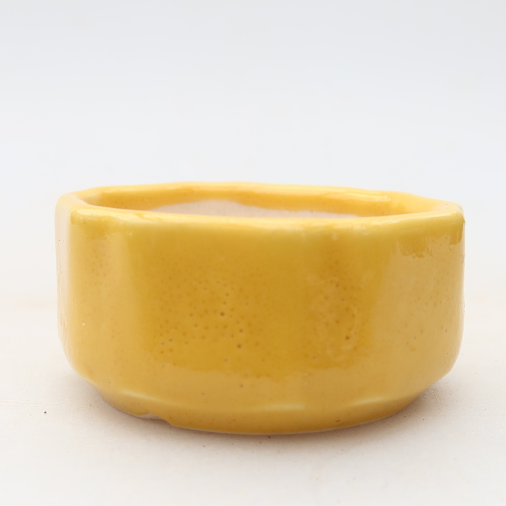 Keramická miska na bonsaje 5 x 5 x 2,5 cm, farba žltá
