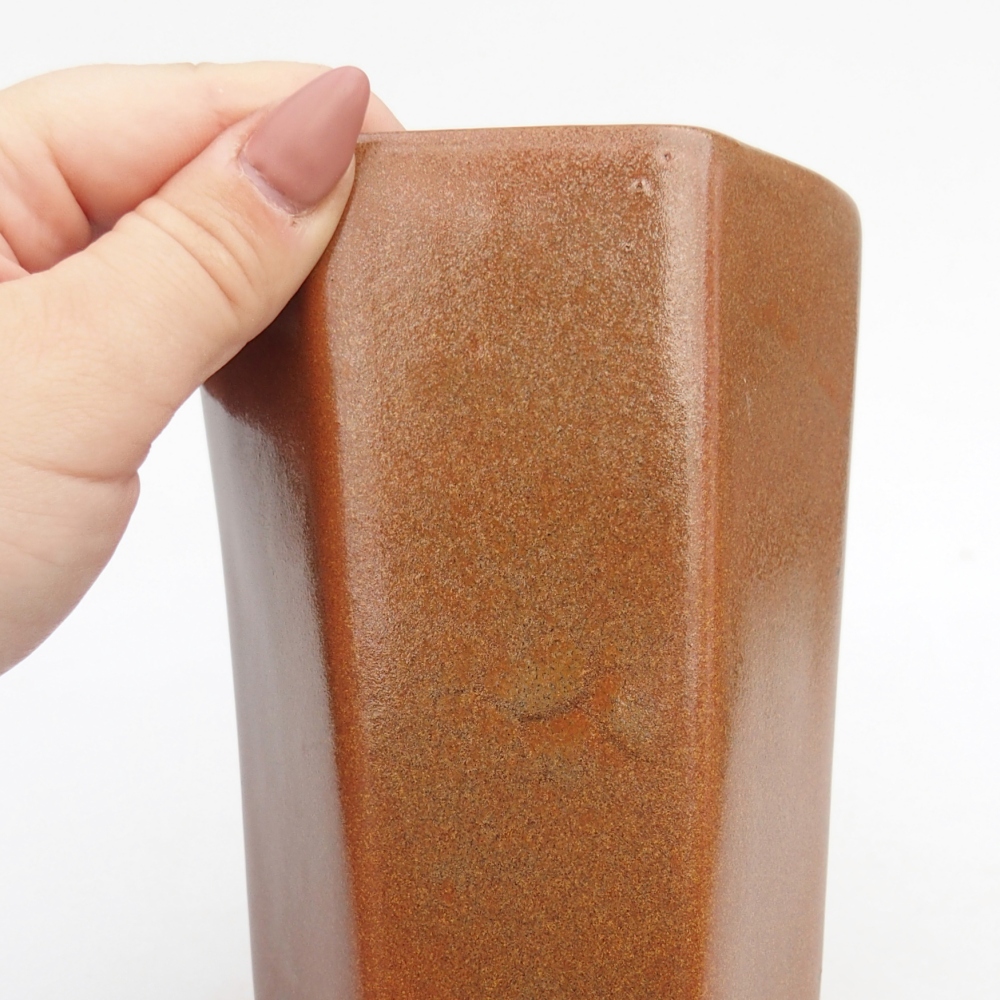 Keramická miska na bonsaje 10 x 8,5 x 14,5 cm, hnedá