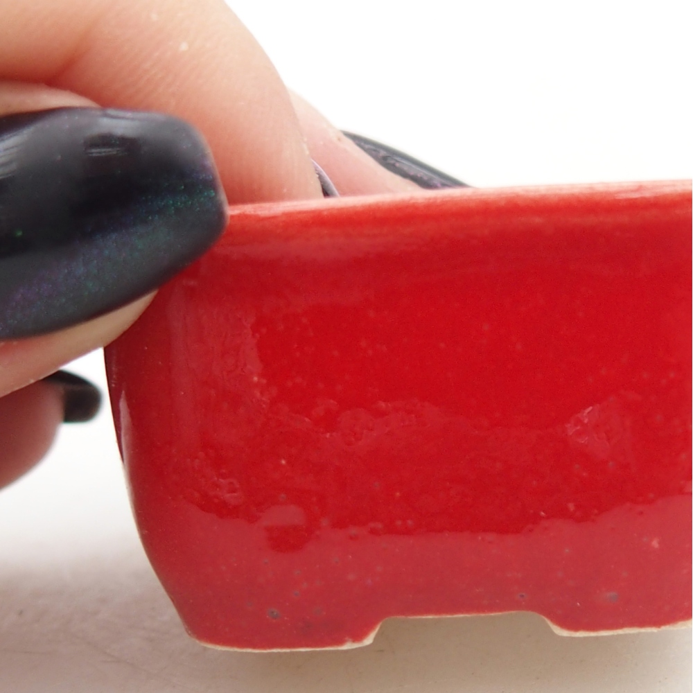 Mini bonsajová miska 4 x 3,5 x 2,5 cm, farba červená