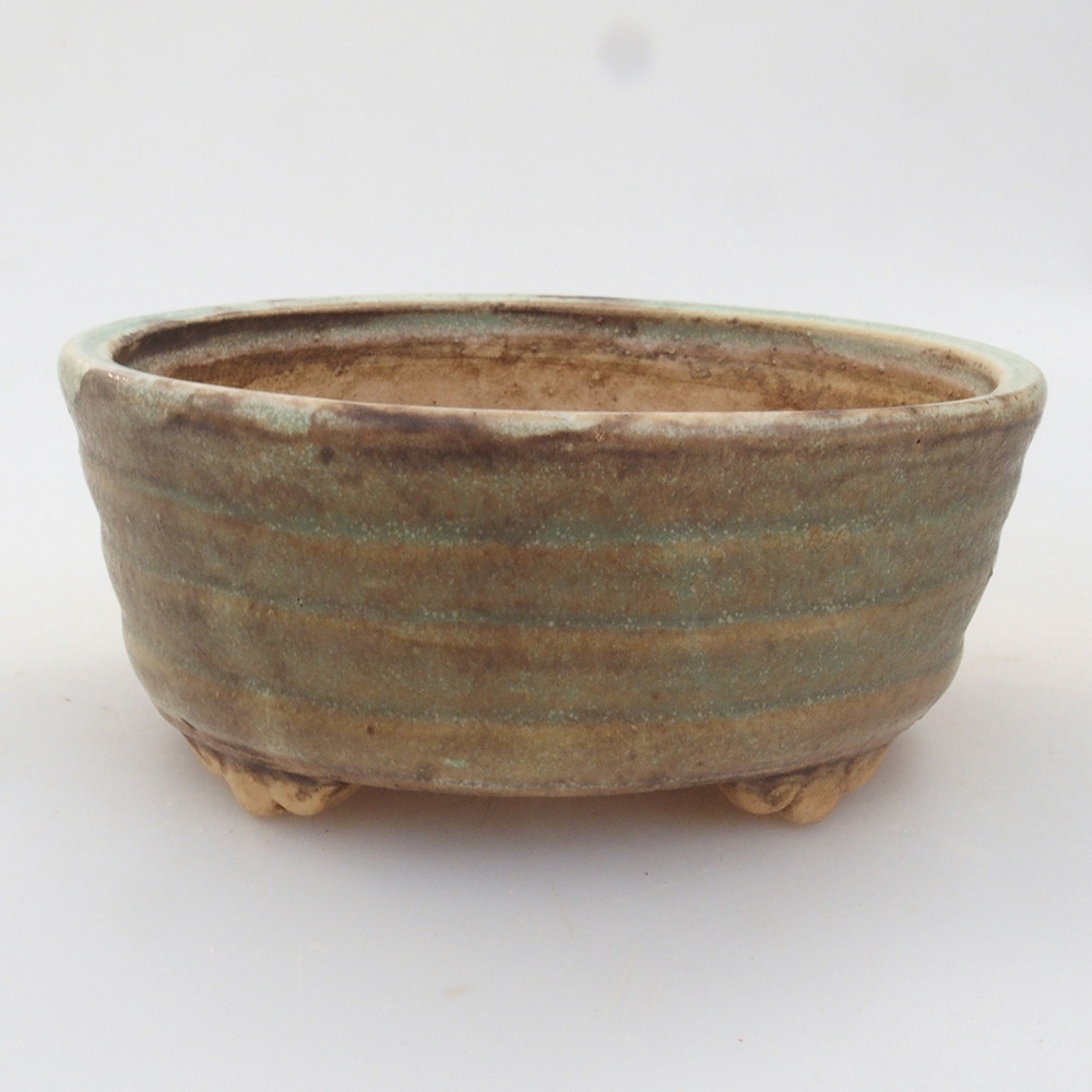Keramická bonsai miska 10,5 x 9 x 4 cm, farba zelená
