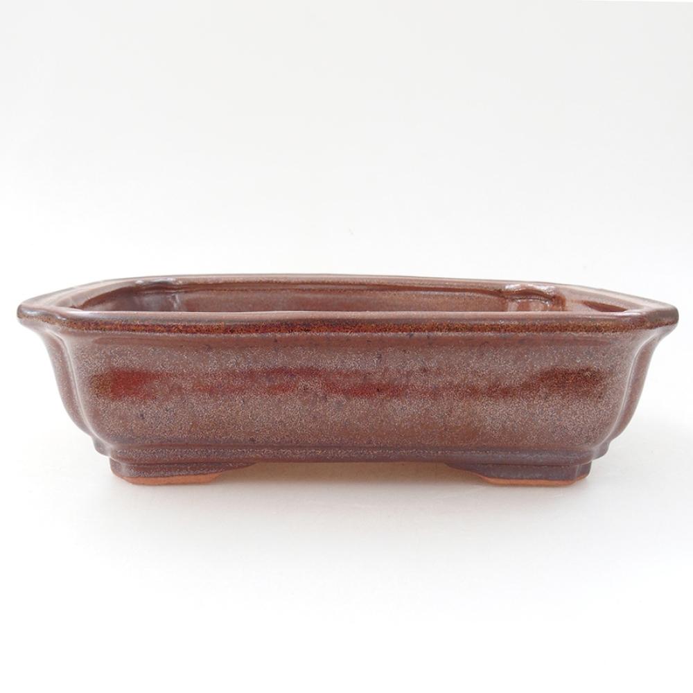 Keramická bonsai miska 18 x 13,5 x 5 cm, farba hnedá