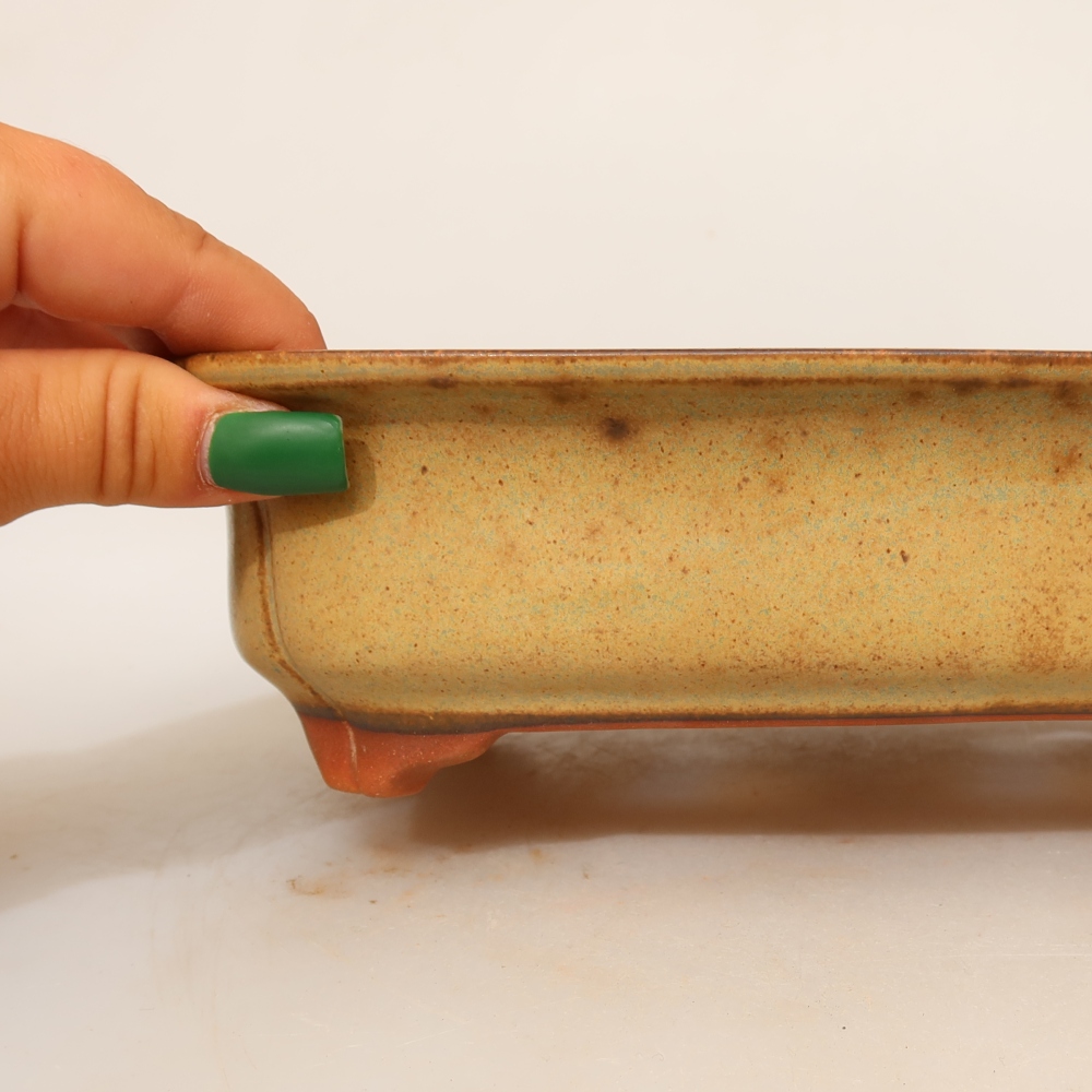 Keramická miska  24 x 17 x 6 cm, farba zeleno-béžová