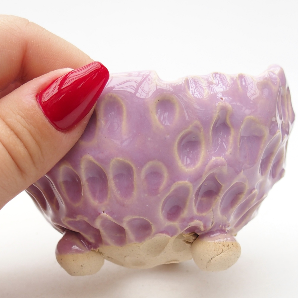 Keramická mušľa 8,5 x 8 x 6,5 cm, farba fialová