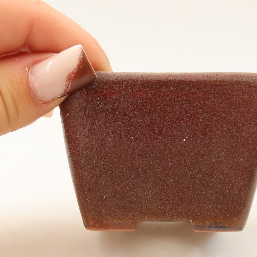 Keramická miska na bonsaje 6,5 x 6,5 x 5 cm, farba hnedá