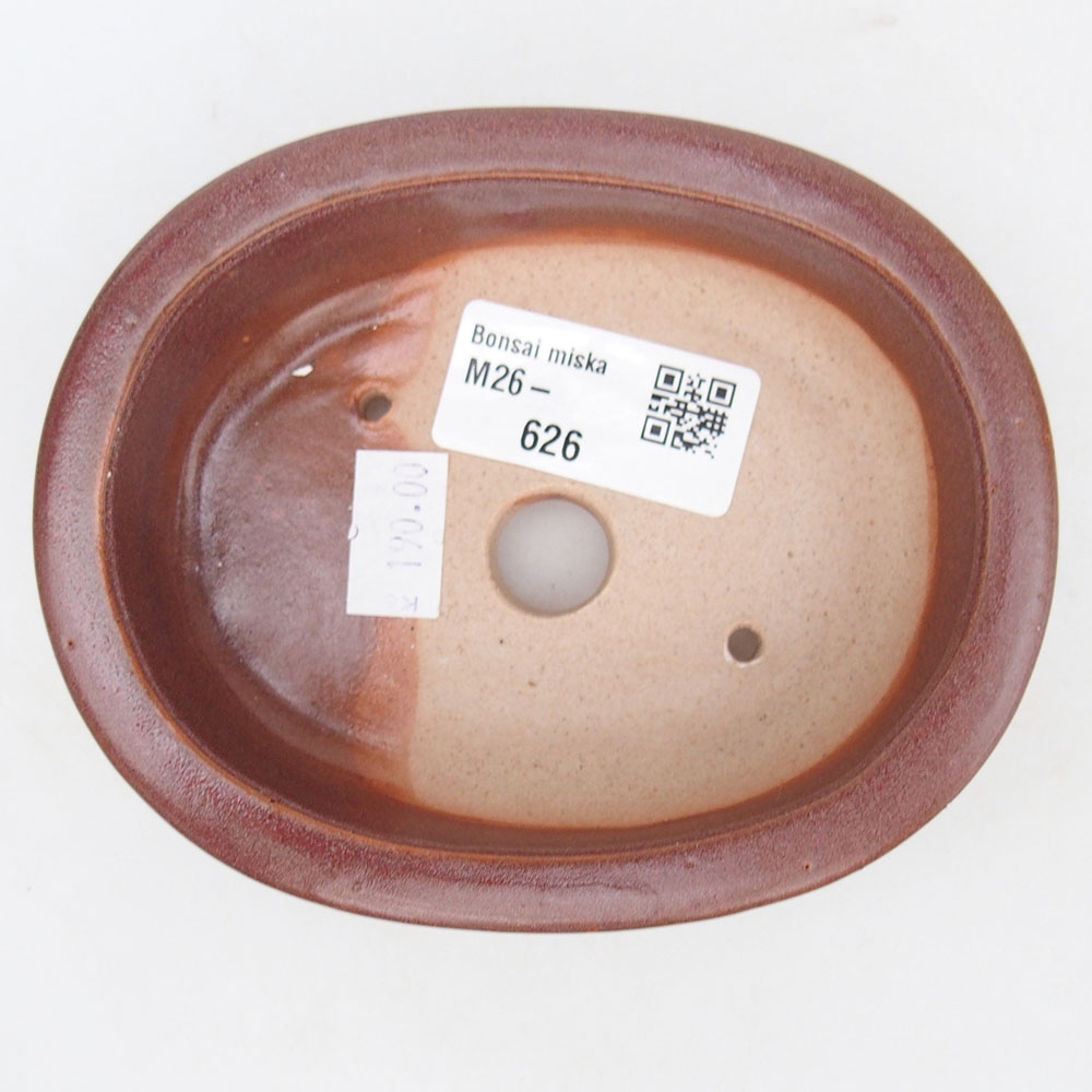 Keramická miska na bonsaje 12 x 10 x 3 cm, bordová