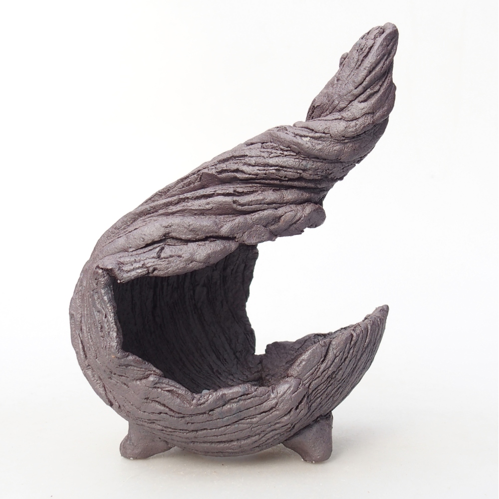 Keramická mušľa 10 x 8,5 x 12,5 cm , kovová farba