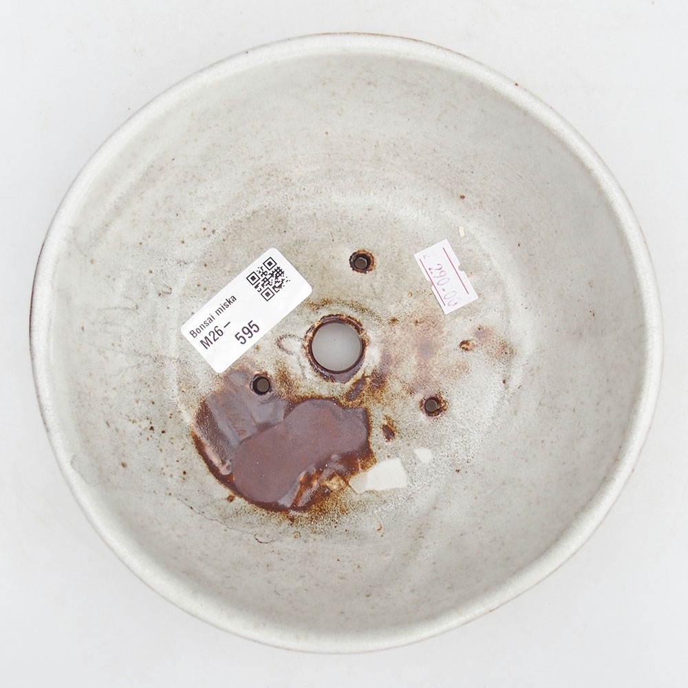 Keramická miska na bonsaje 17,5 x 17,5 x 4,5 cm, farba biela