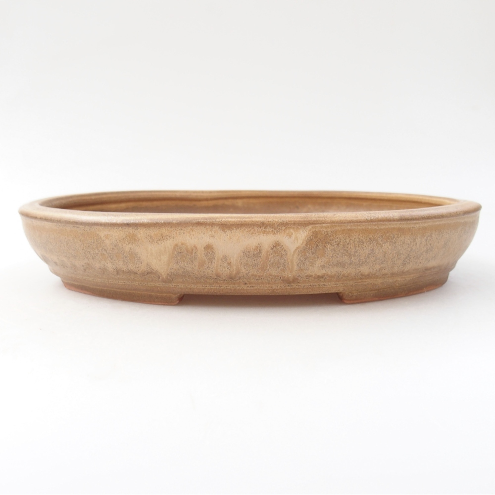 Keramická bonsai miska 24,5 x 20 x 4 cm, farba béžová
